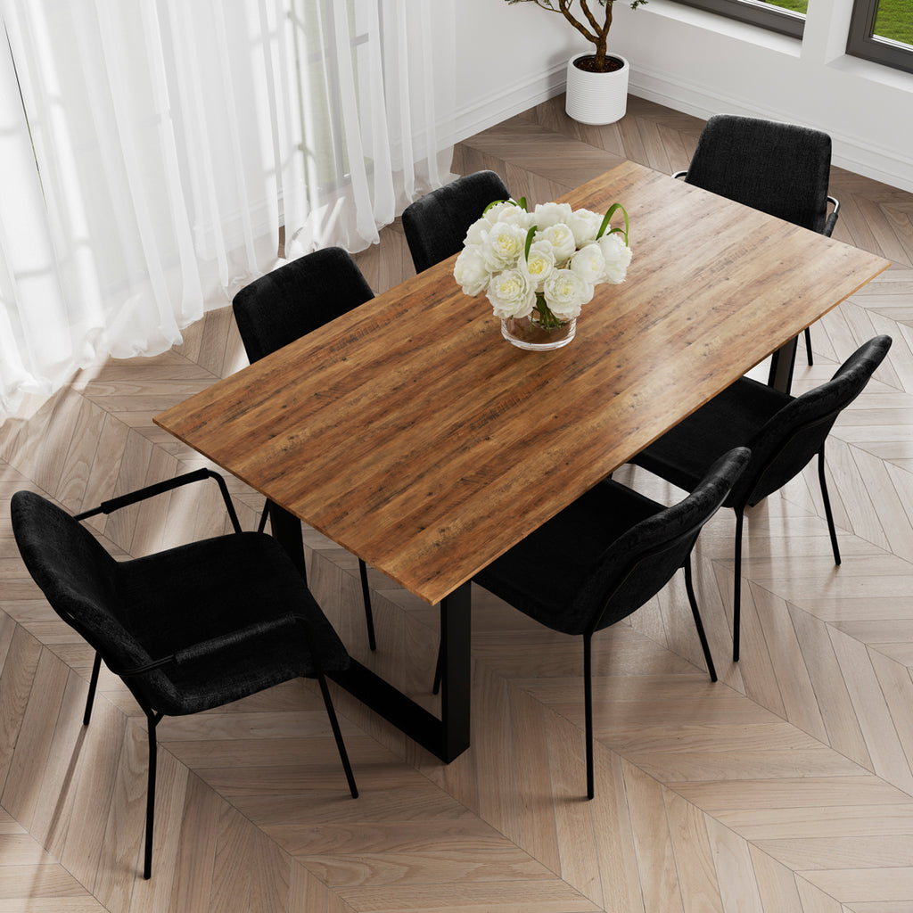 Antibes Black Dining Table 4 Carlo Black Chairs with Arms