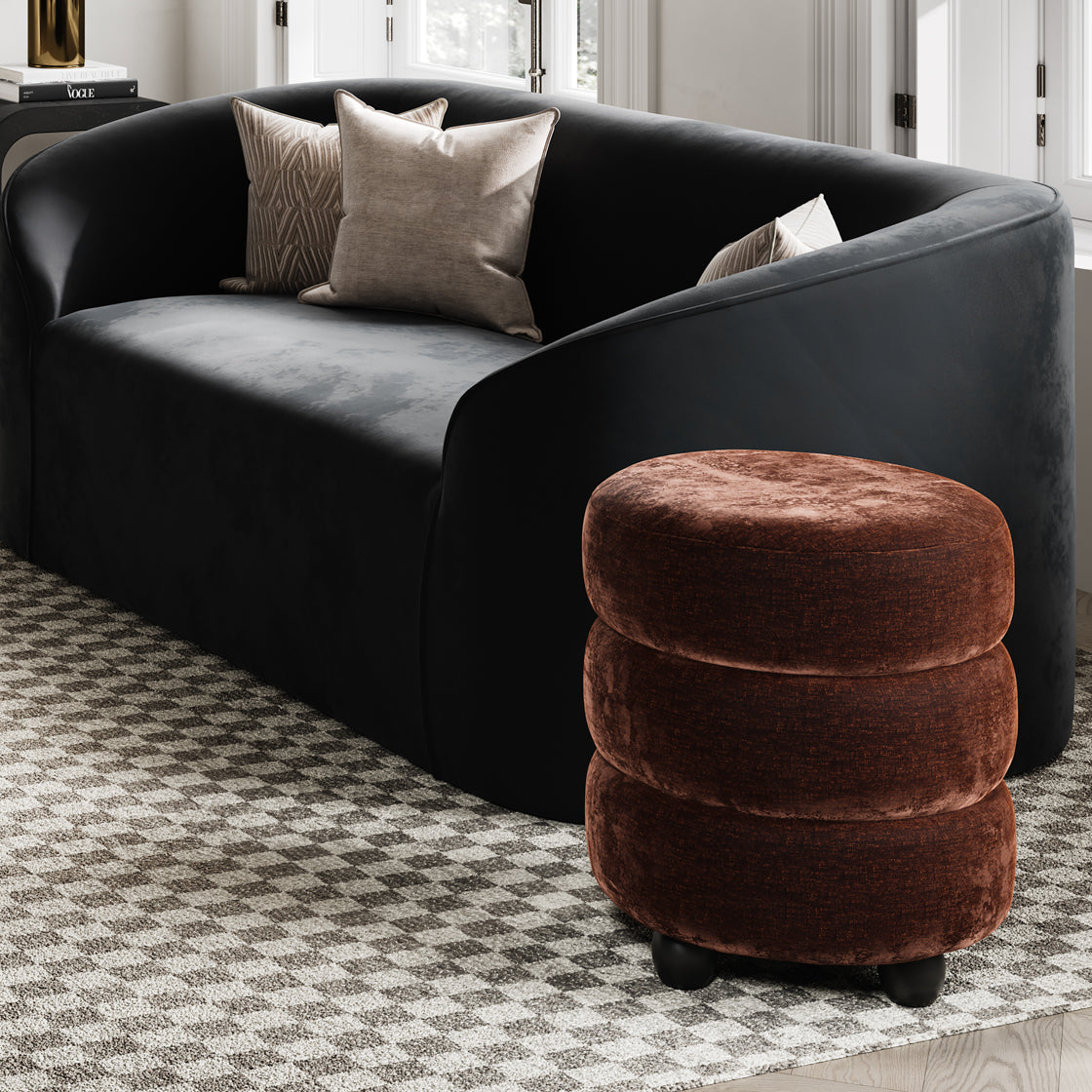 Emi Brandy and Black Pouffe