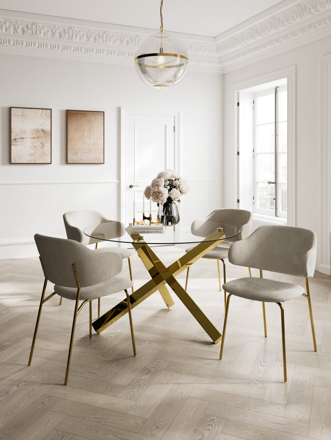Dorchester Wheat and Gold Dining Chair