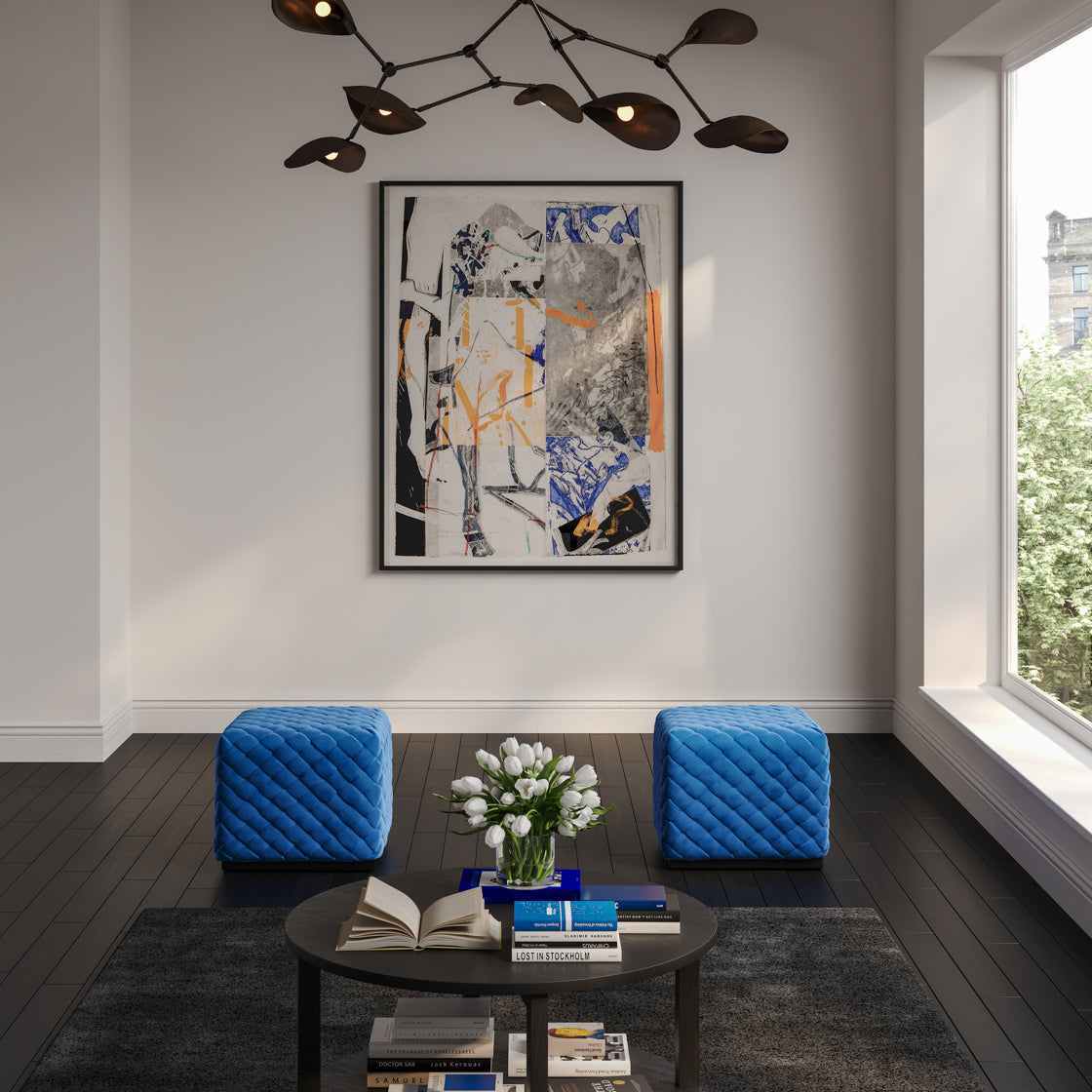 Colline Small Cobalt Pouffe