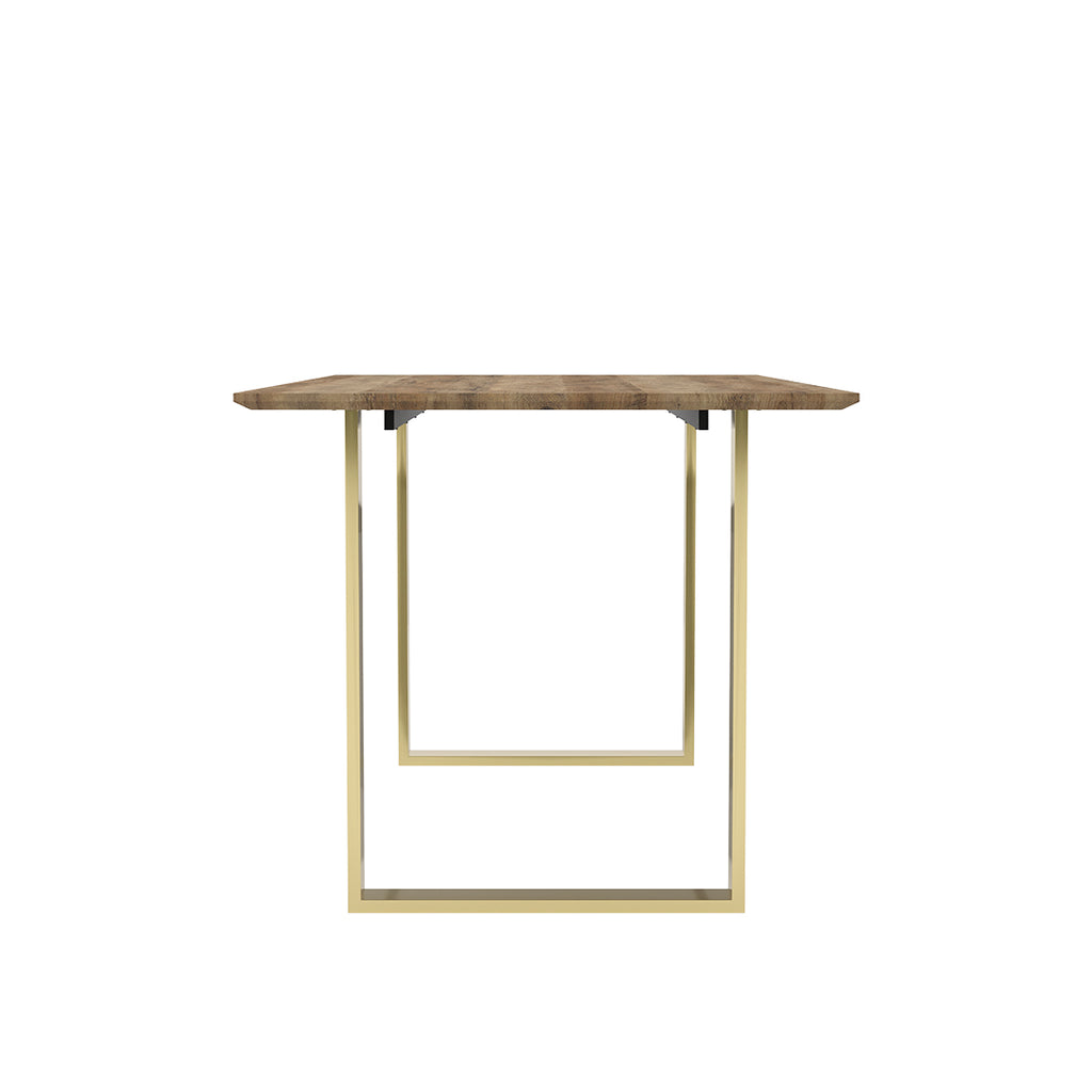 Antibes Gold Dining Table 4 Carlo Taupe Chairs
