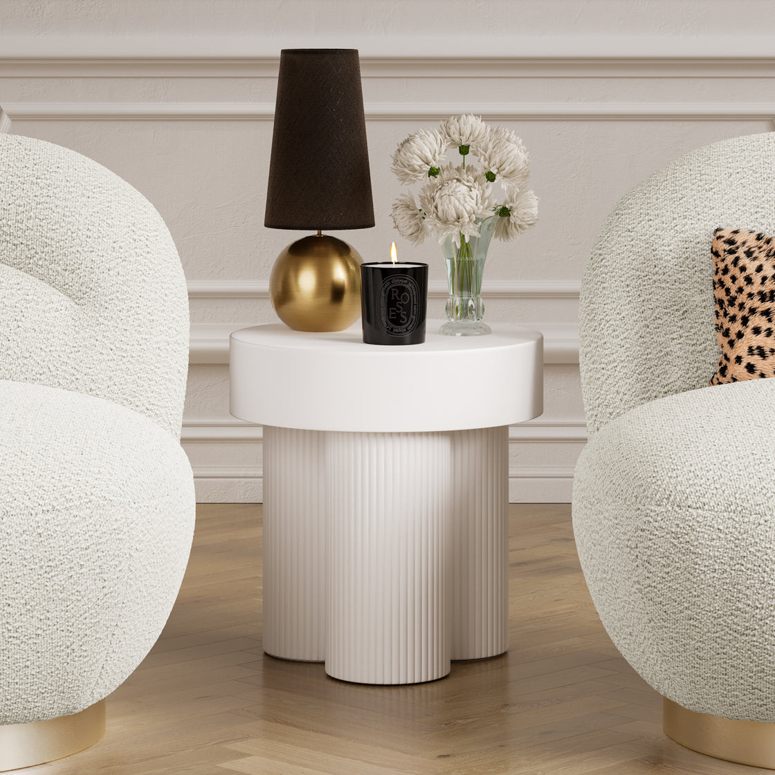 Astrid White Side Table