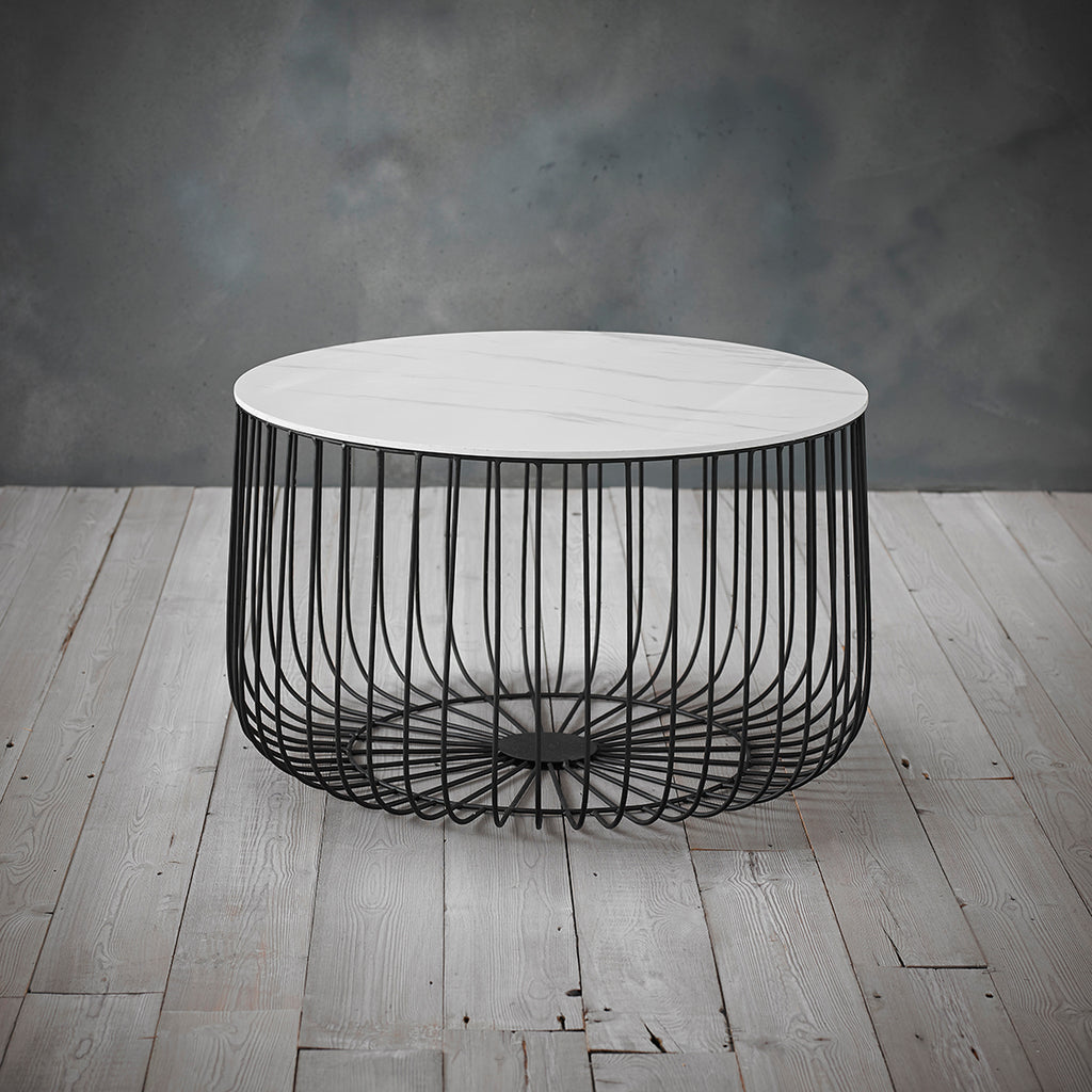 Enzo Marble & Black Coffee Table