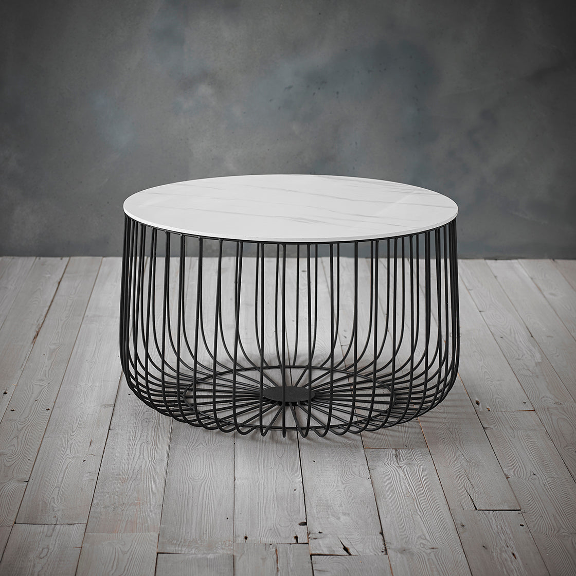 Enzo Marble & Black Coffee Table