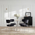 Casa Silver Table with Smith Black Chairs