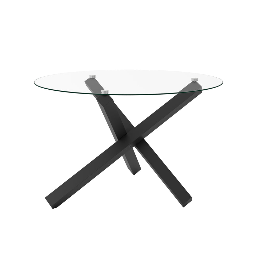 Capri Glass and Black Dining Table