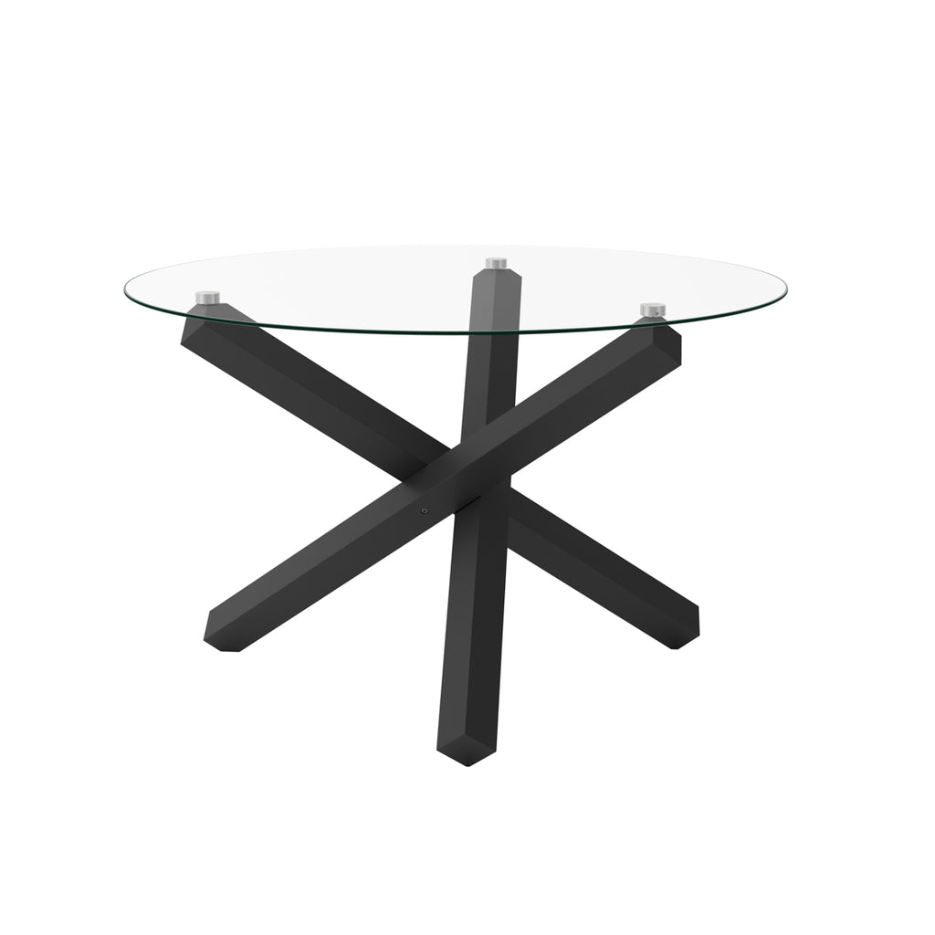 Capri Black Dining Table with 4 Tara Burnt Rust Chairs