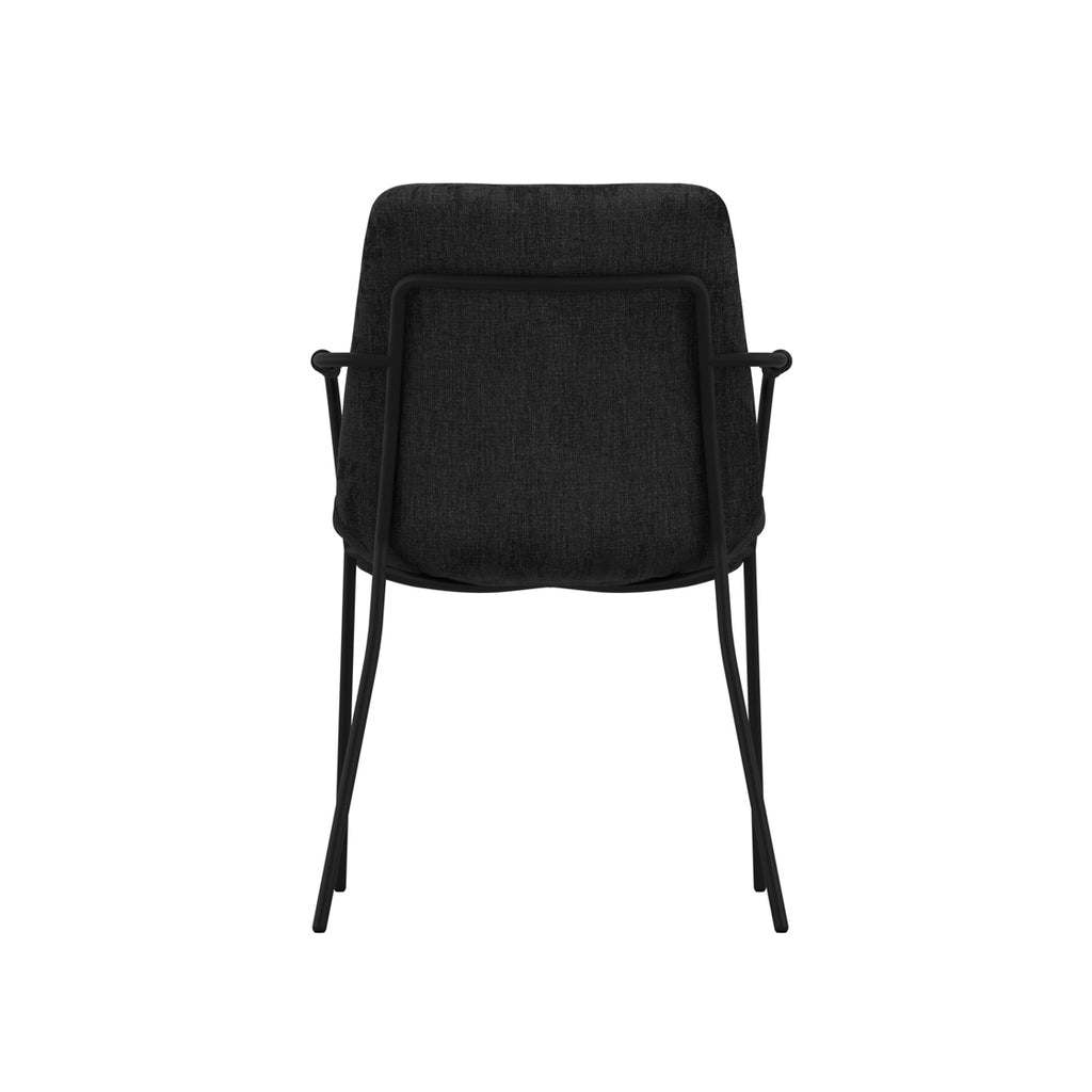 Antibes Black Dining Table 4 Carlo Black Chairs with Arms