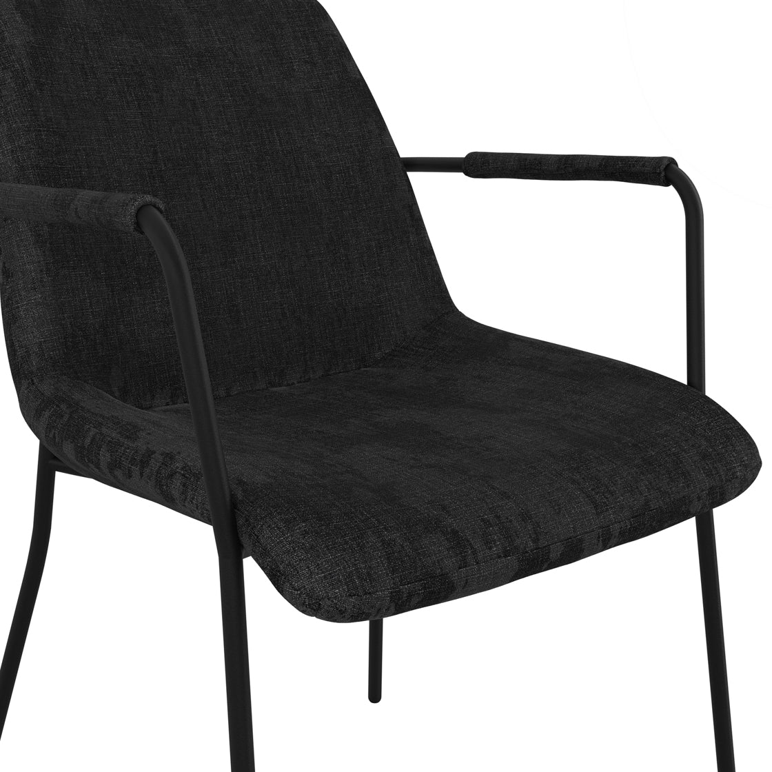 Antibes Black Dining Table 6 Carlo Black Chairs with Arms