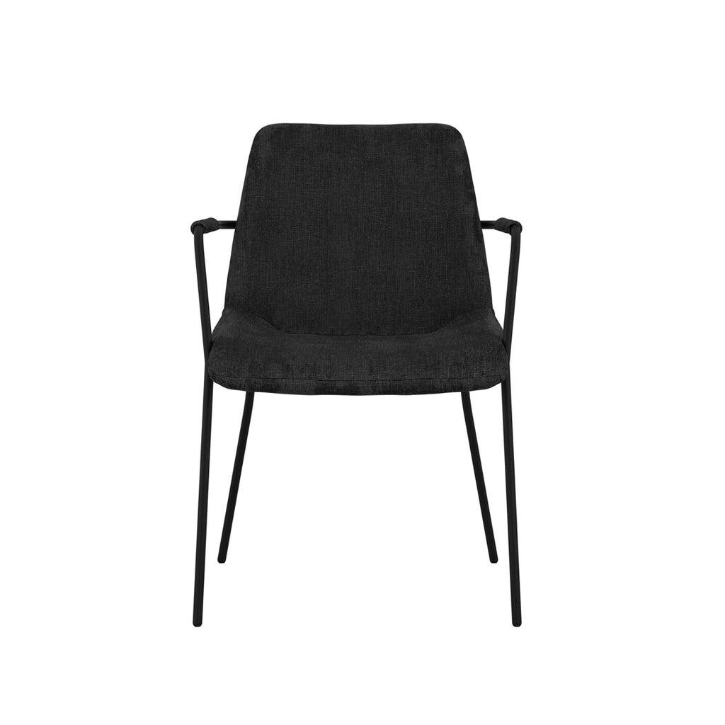 Antibes Black Dining Table 4 Carlo Black Chairs with Arms
