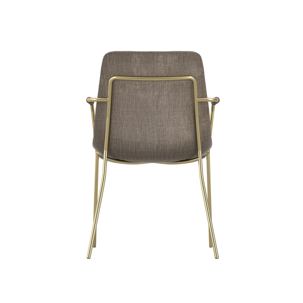 Antibes Gold Dining Table 4 Carlo Taupe Chairs with Arms