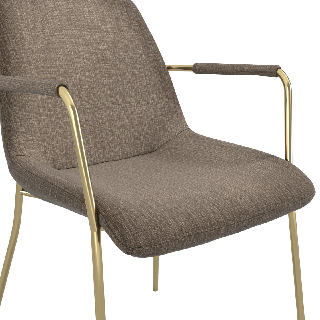 Antibes Gold Dining Table 4 Carlo Taupe Chairs with Arms