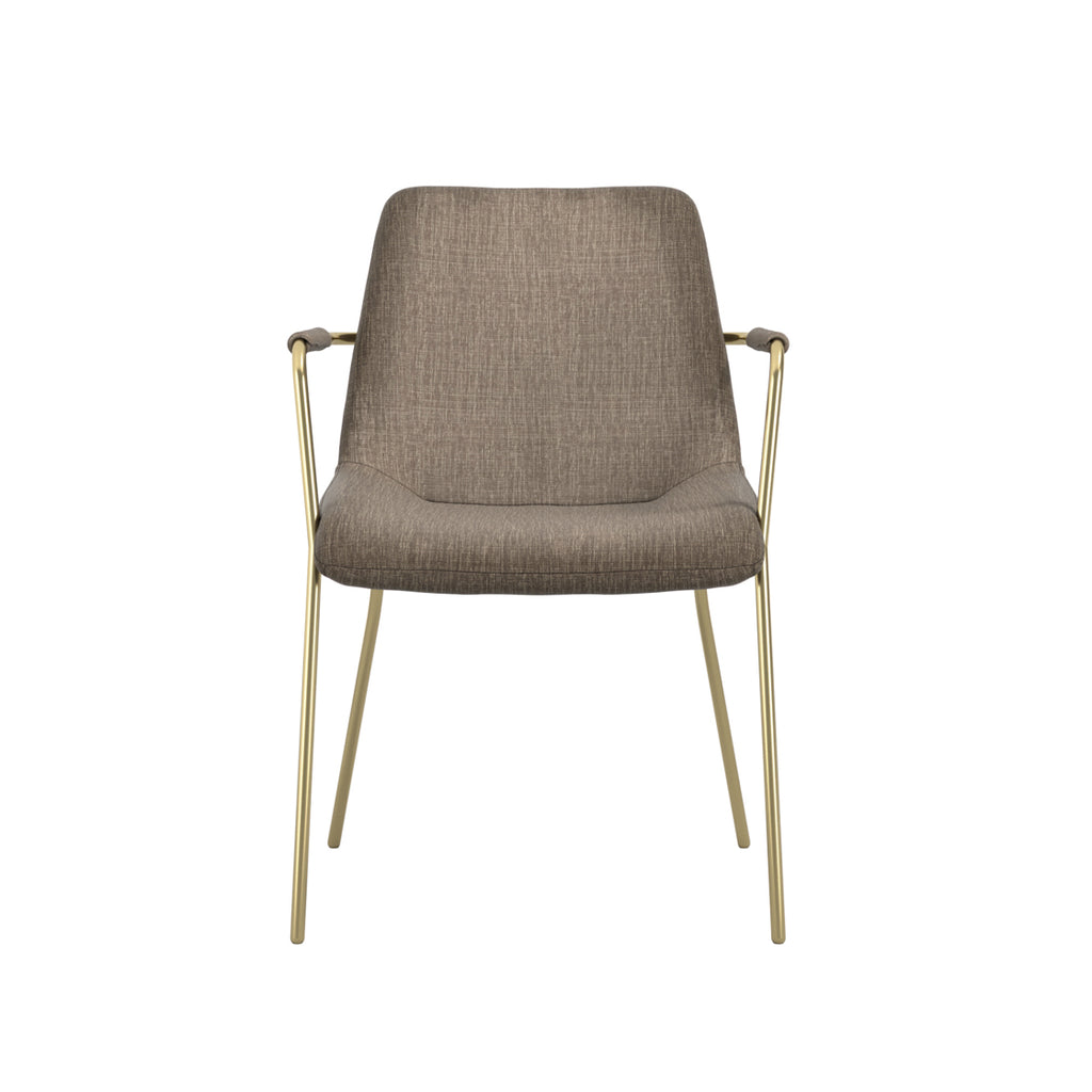 Antibes Gold Dining Table 4 Carlo Taupe Chairs with Arms