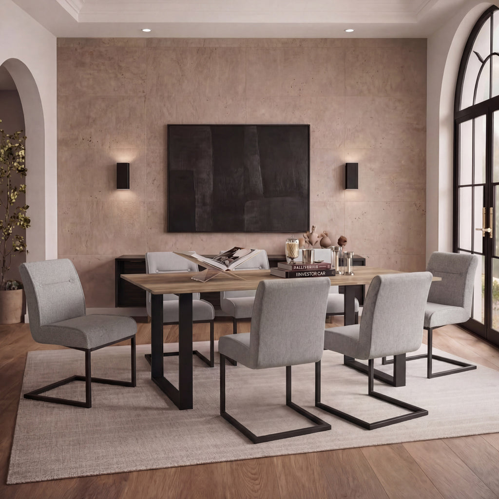 Cleaver Smoked Pearl and Black Dining Chairs
