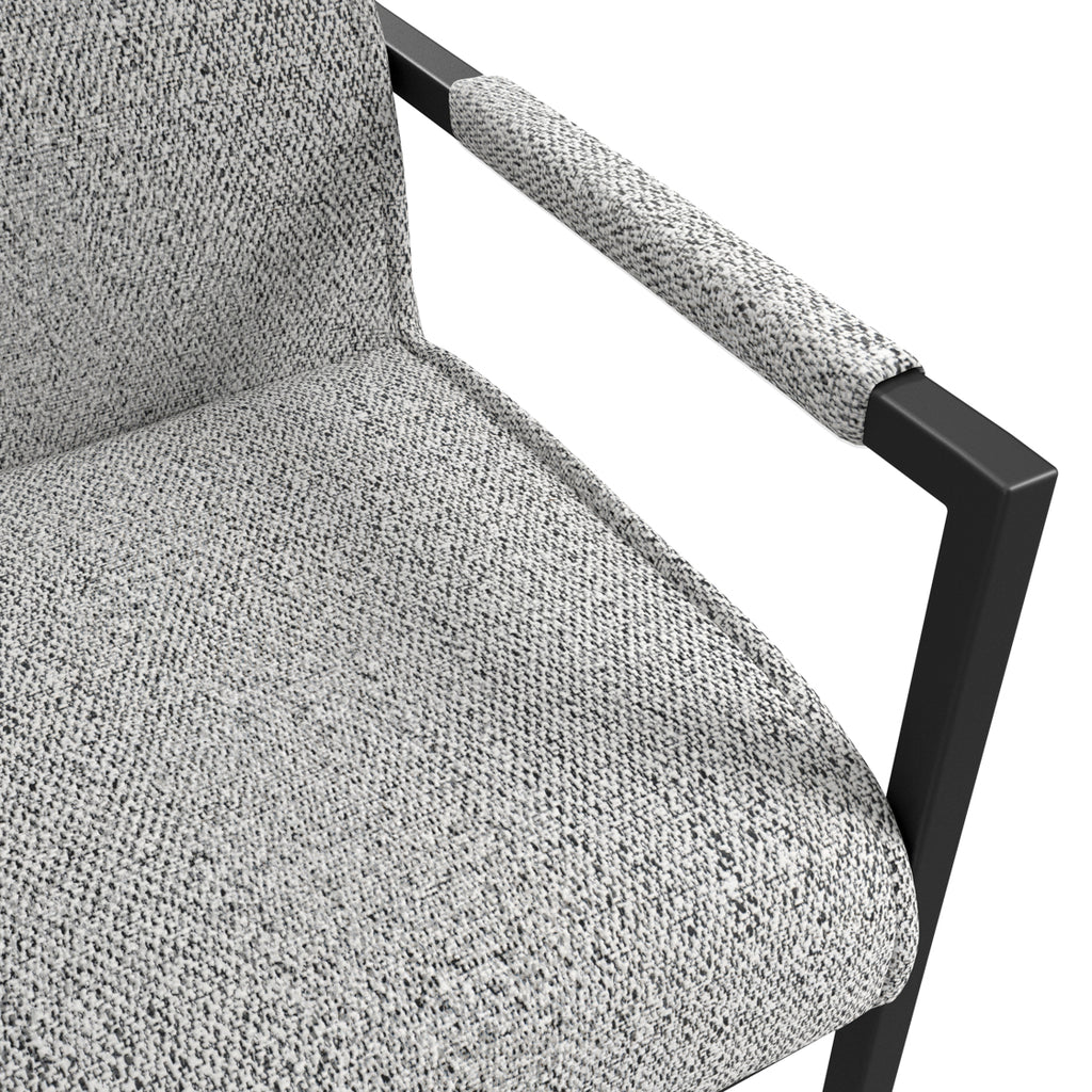 Cleaver Smoked Pearl and Black Dining Chairs with Arms
