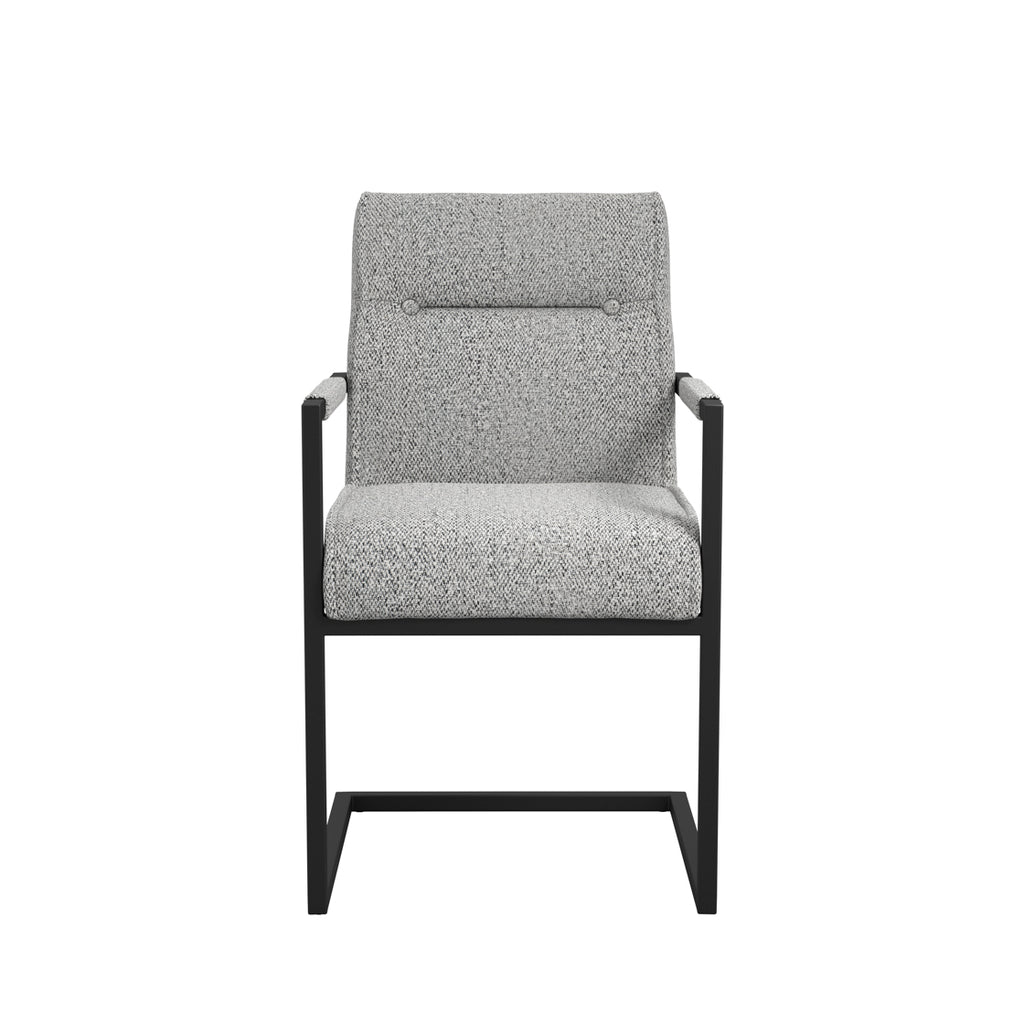 Cleaver Smoked Pearl and Black Dining Chairs with Arms