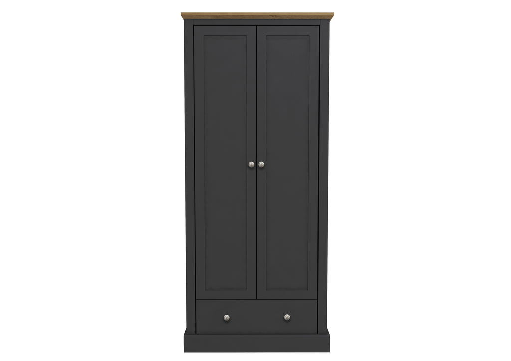 Devon Charcoal Double Wardrobe