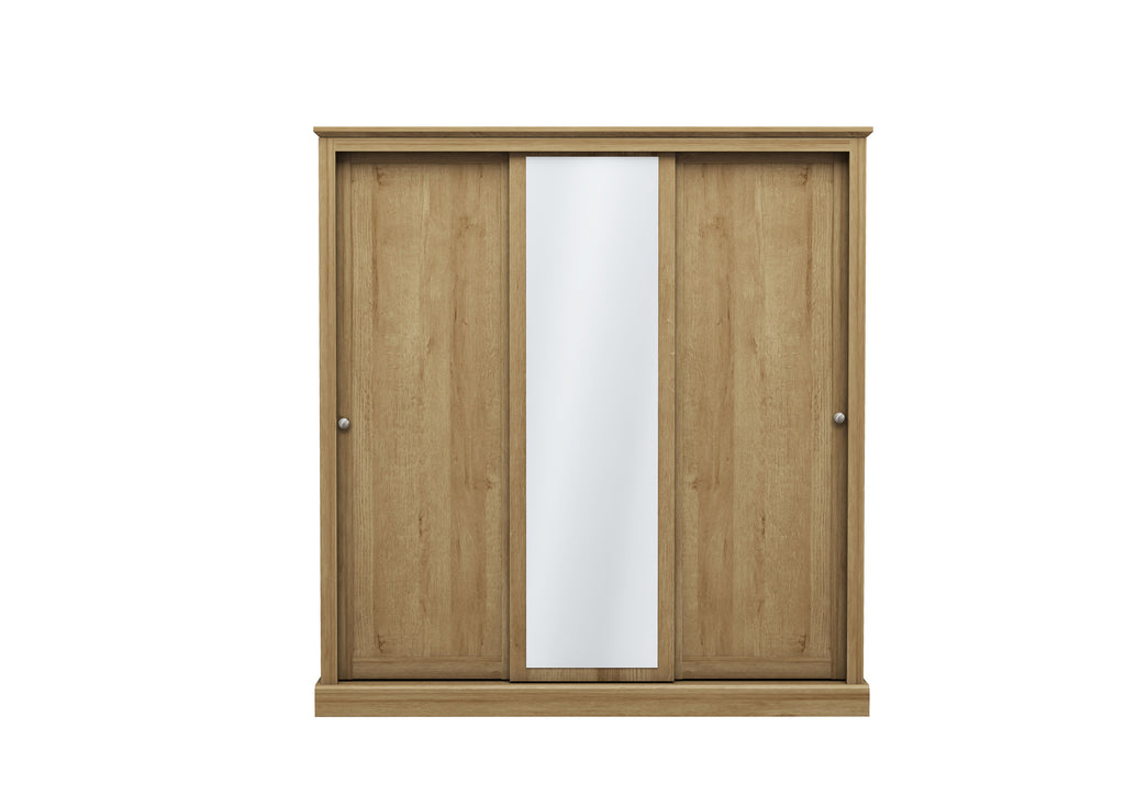 Devon Oak Triple Sliding Wardrobe