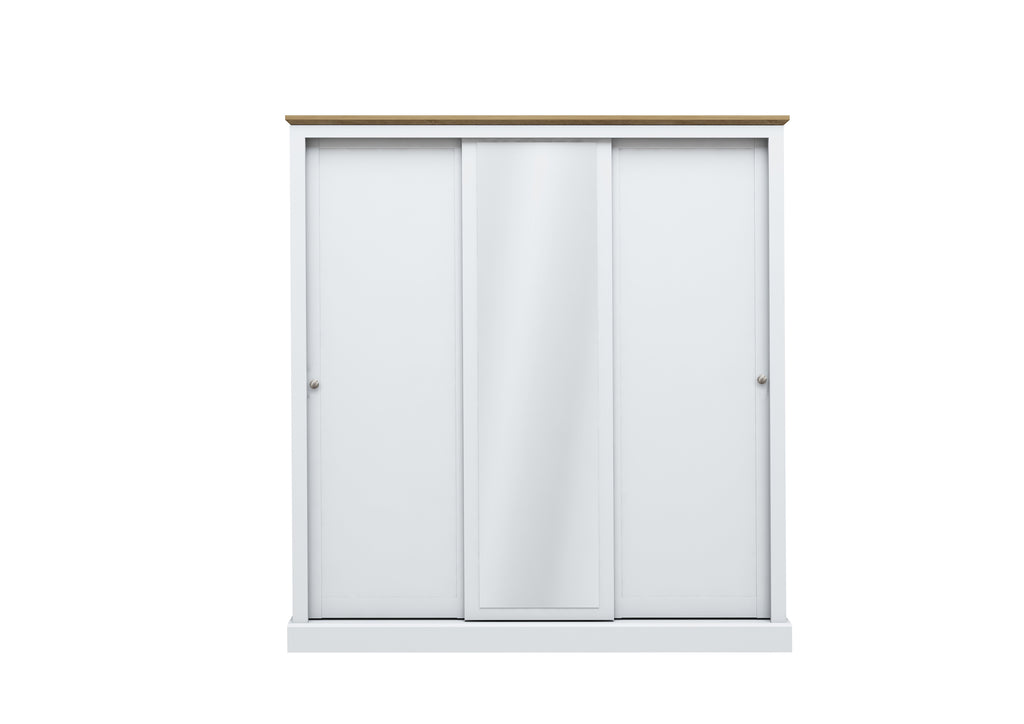Devon White Triple Sliding Wardrobe