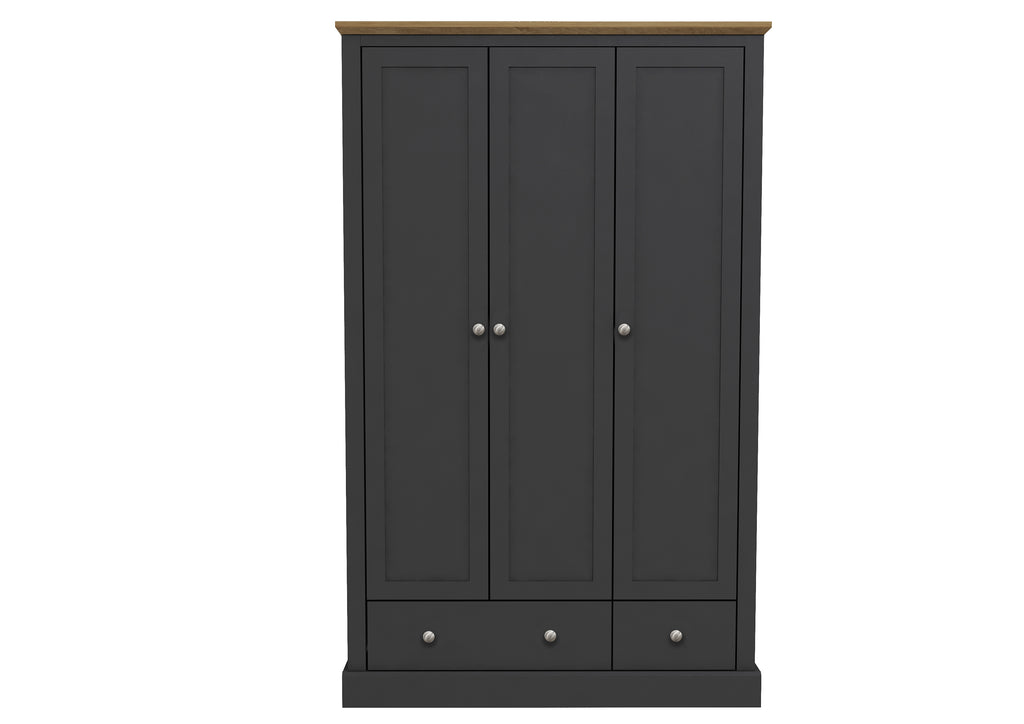 Devon Charcoal Triple Wardrobe