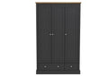 Devon Charcoal Triple Wardrobe