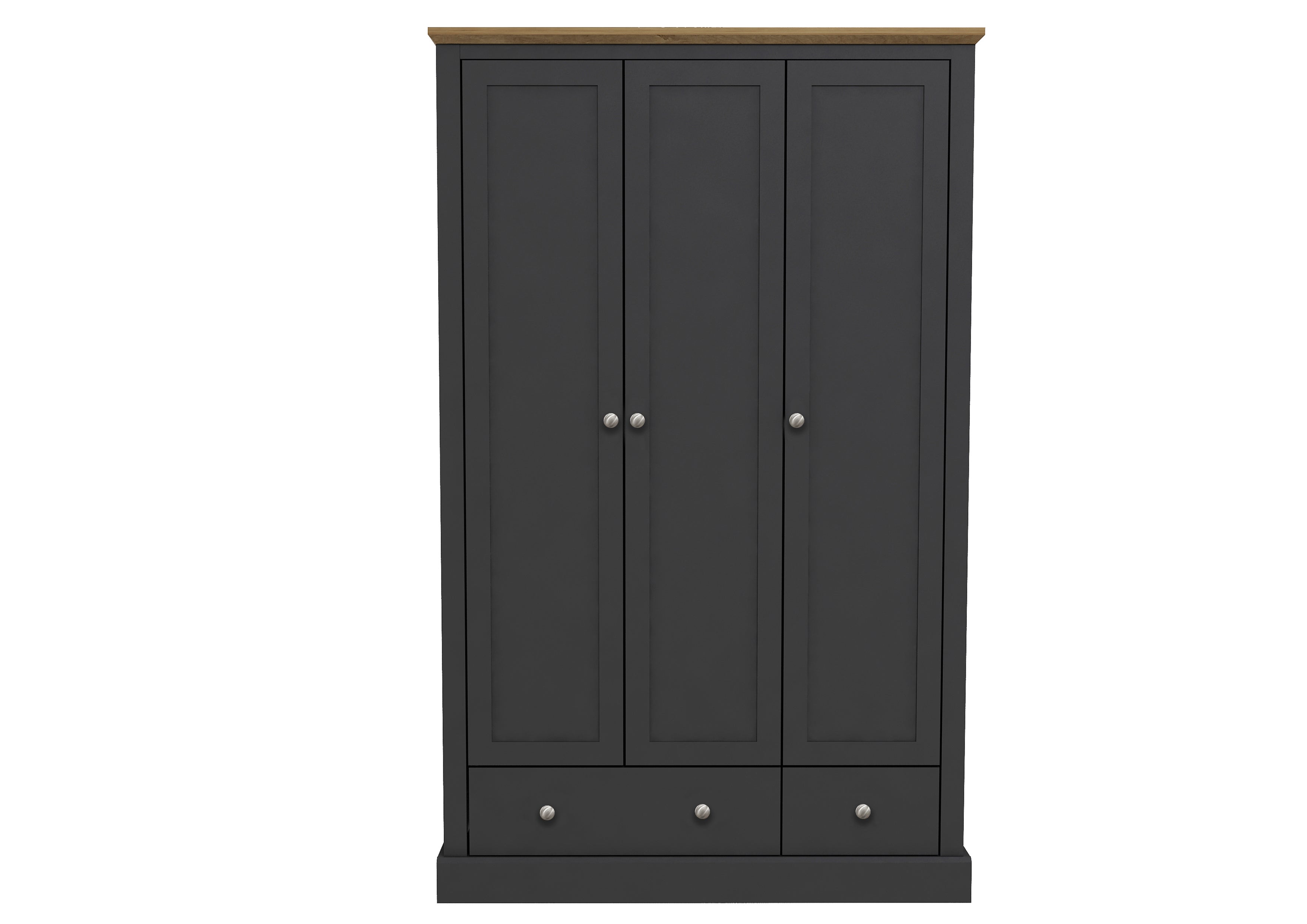 Devon Charcoal Triple Wardrobe