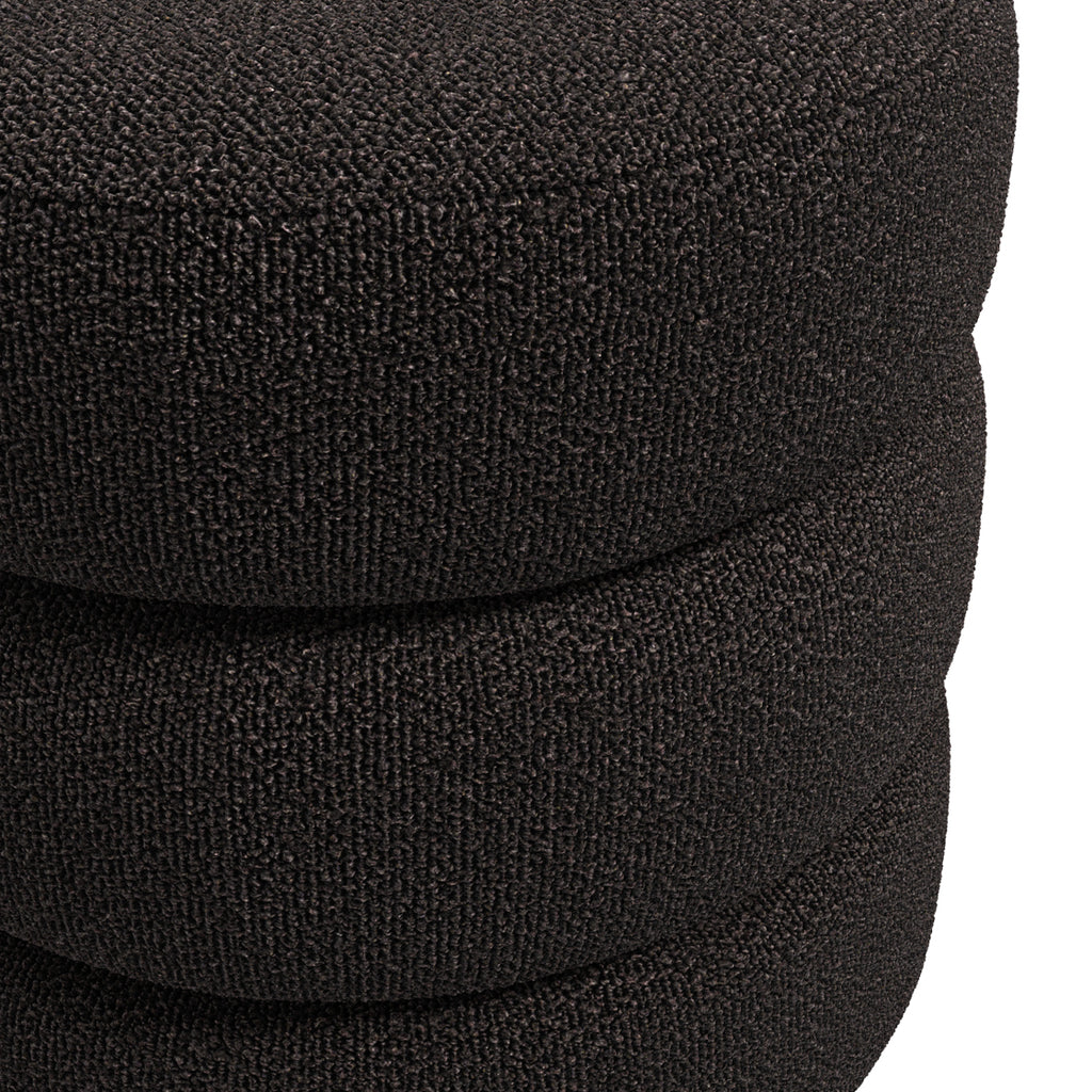 Emi Black and Black Pouffe