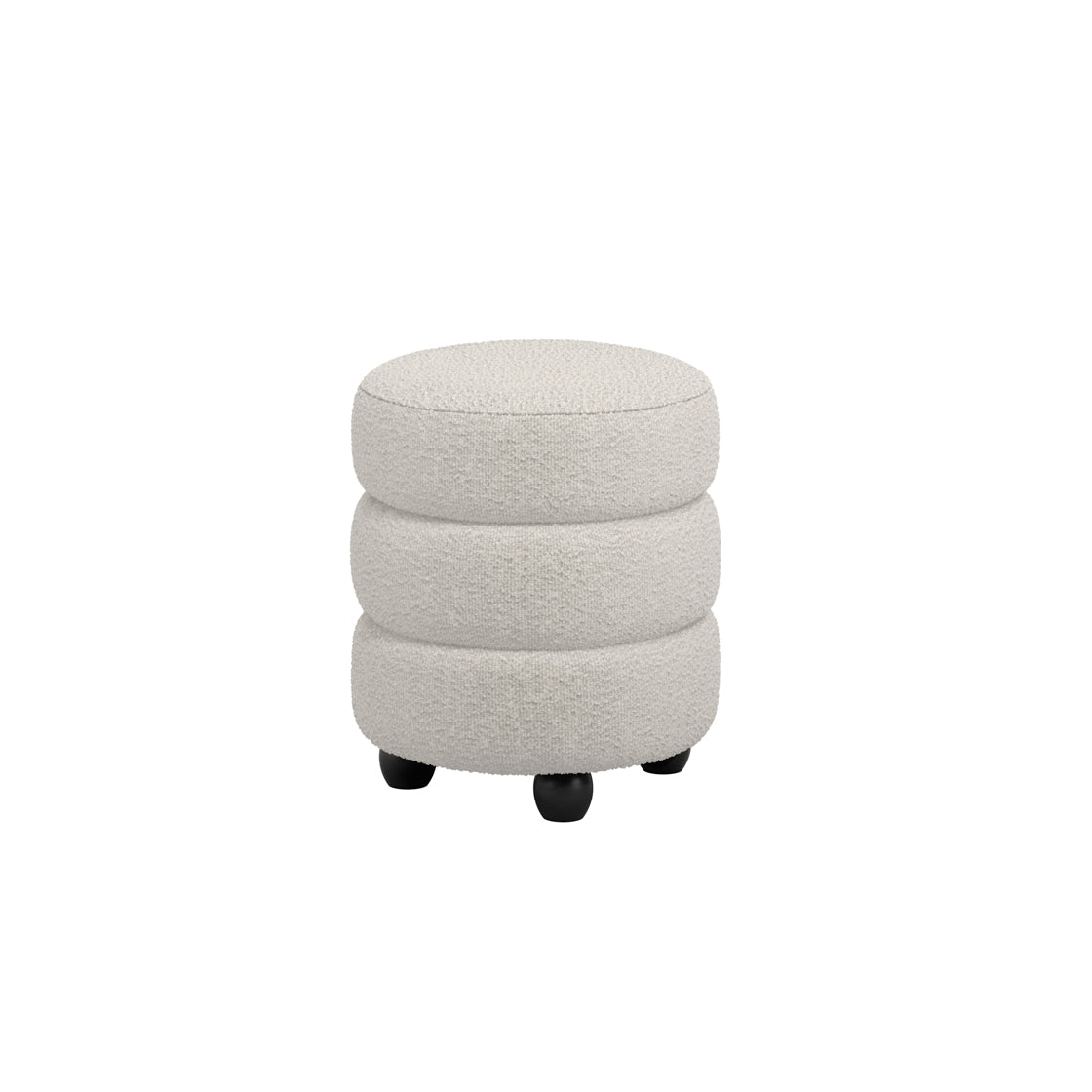 Emi Ivory and Black Pouffe