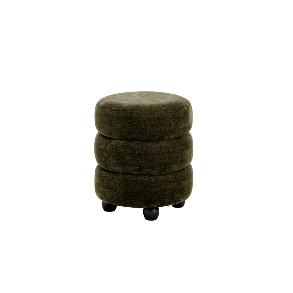 Emi Olive and Black Pouffe