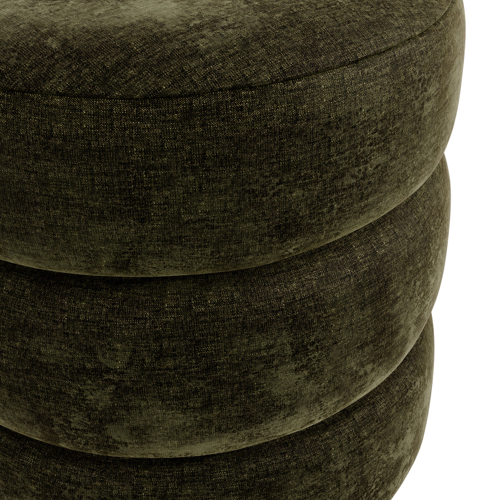 Emi Olive and Black Pouffe