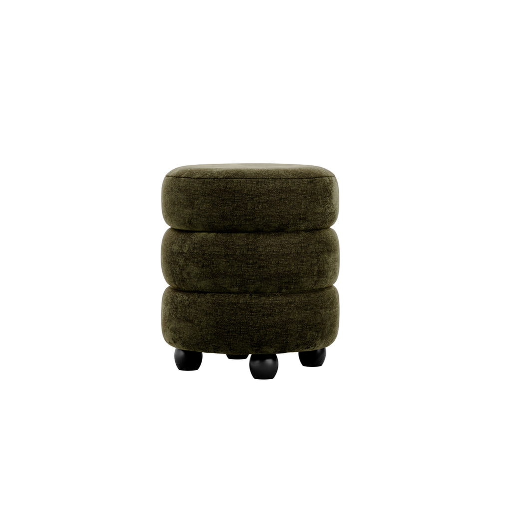 Emi Olive and Black Pouffe