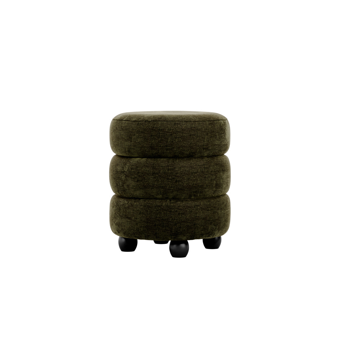 Emi Olive and Black Pouffe