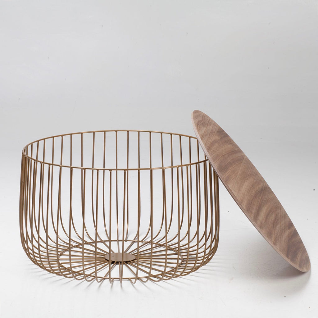 Enzo Oak & Gold Coffee Table