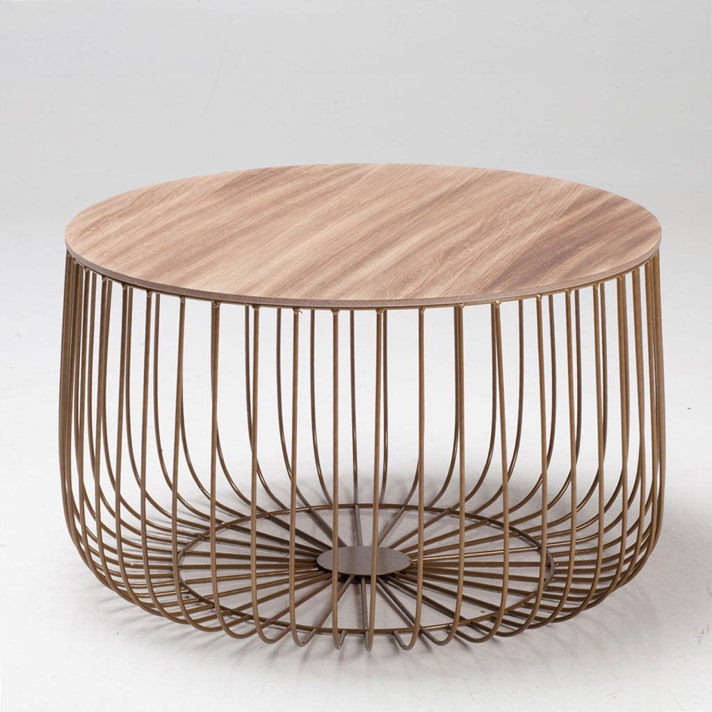 Enzo Oak & Gold Coffee Table