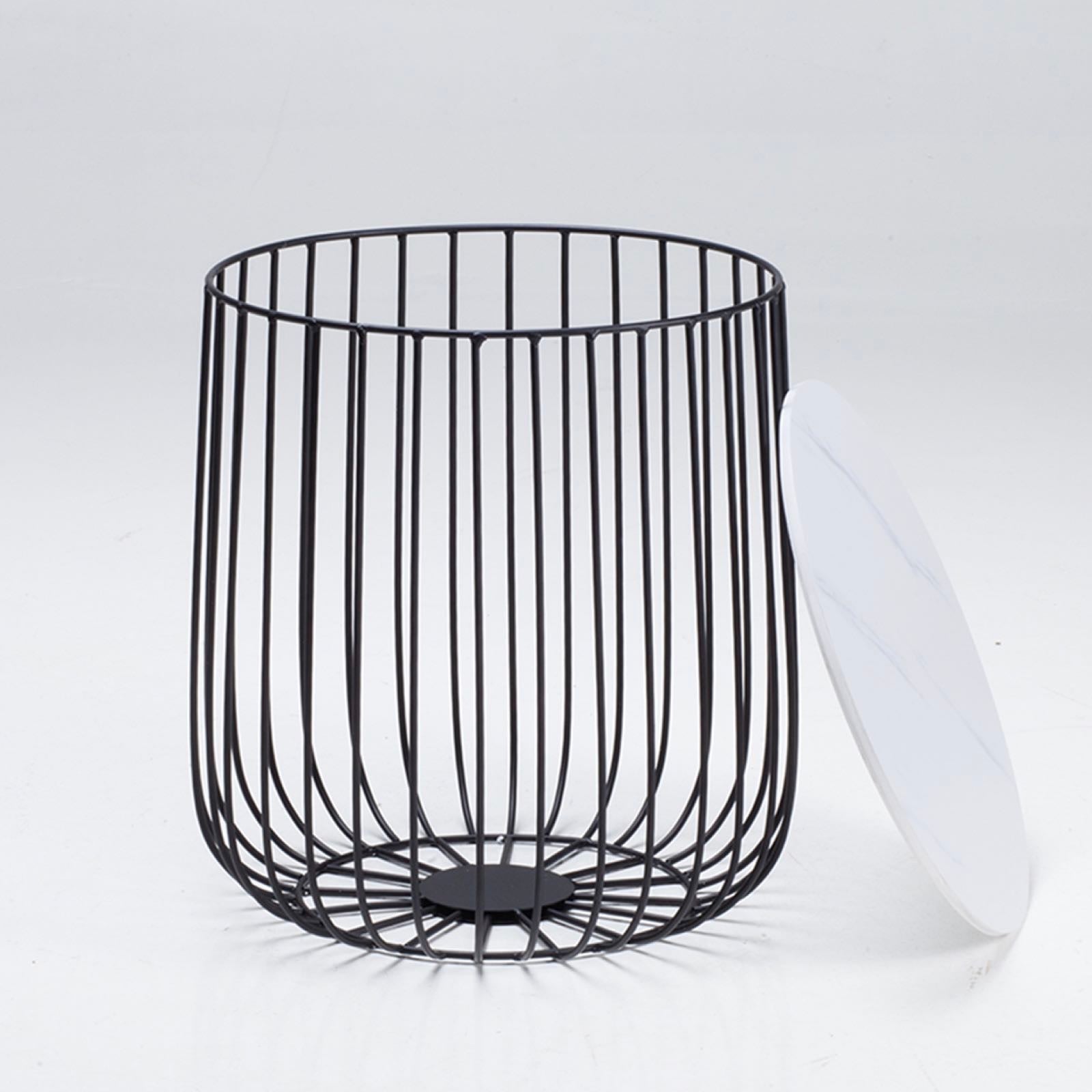 Enzo Marble & Black Side Table
