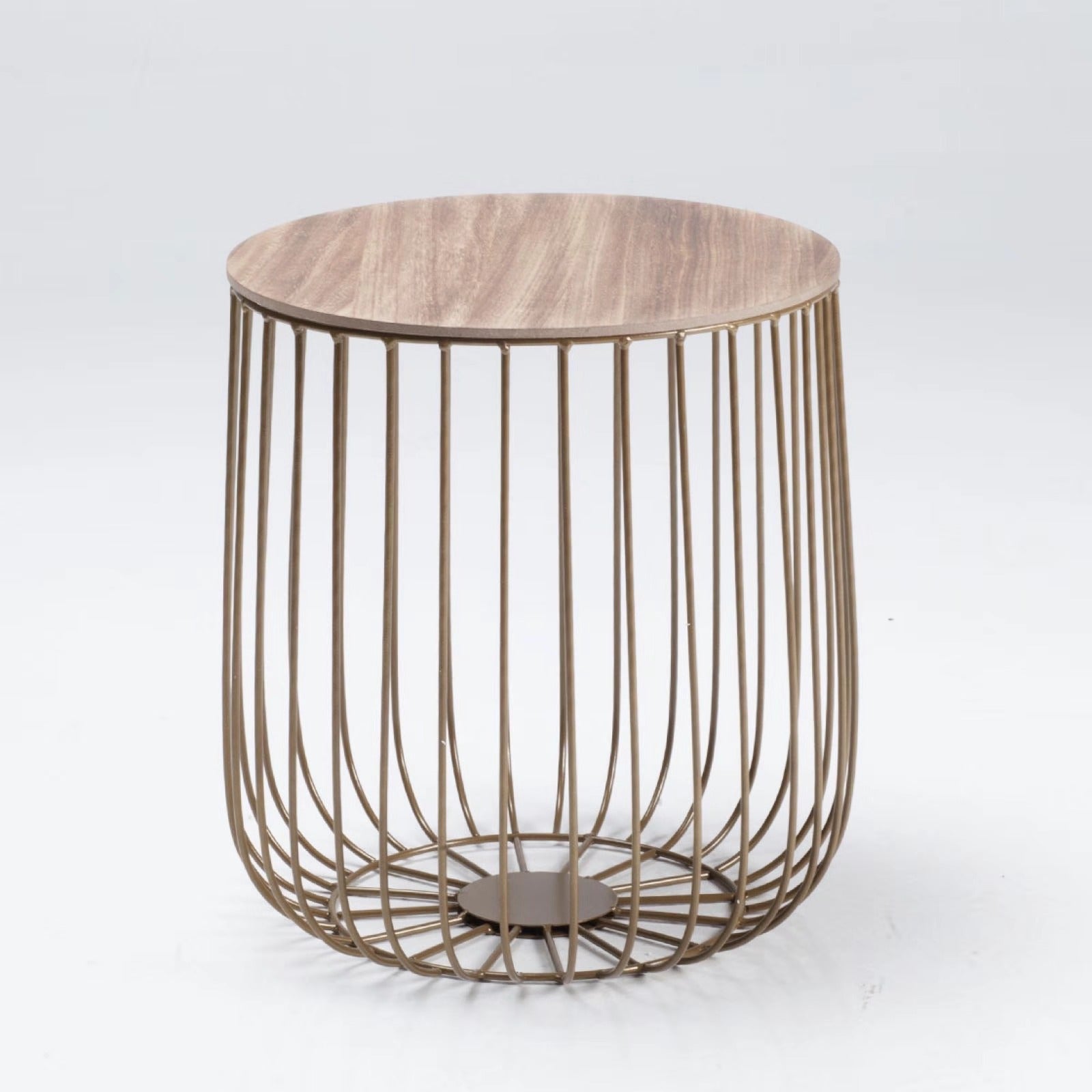 Enzo Oak & Gold Side Table