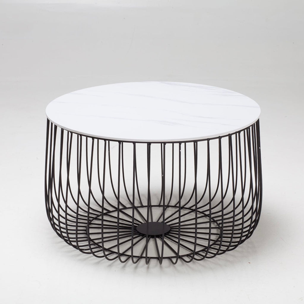 Enzo Marble & Black Coffee Table