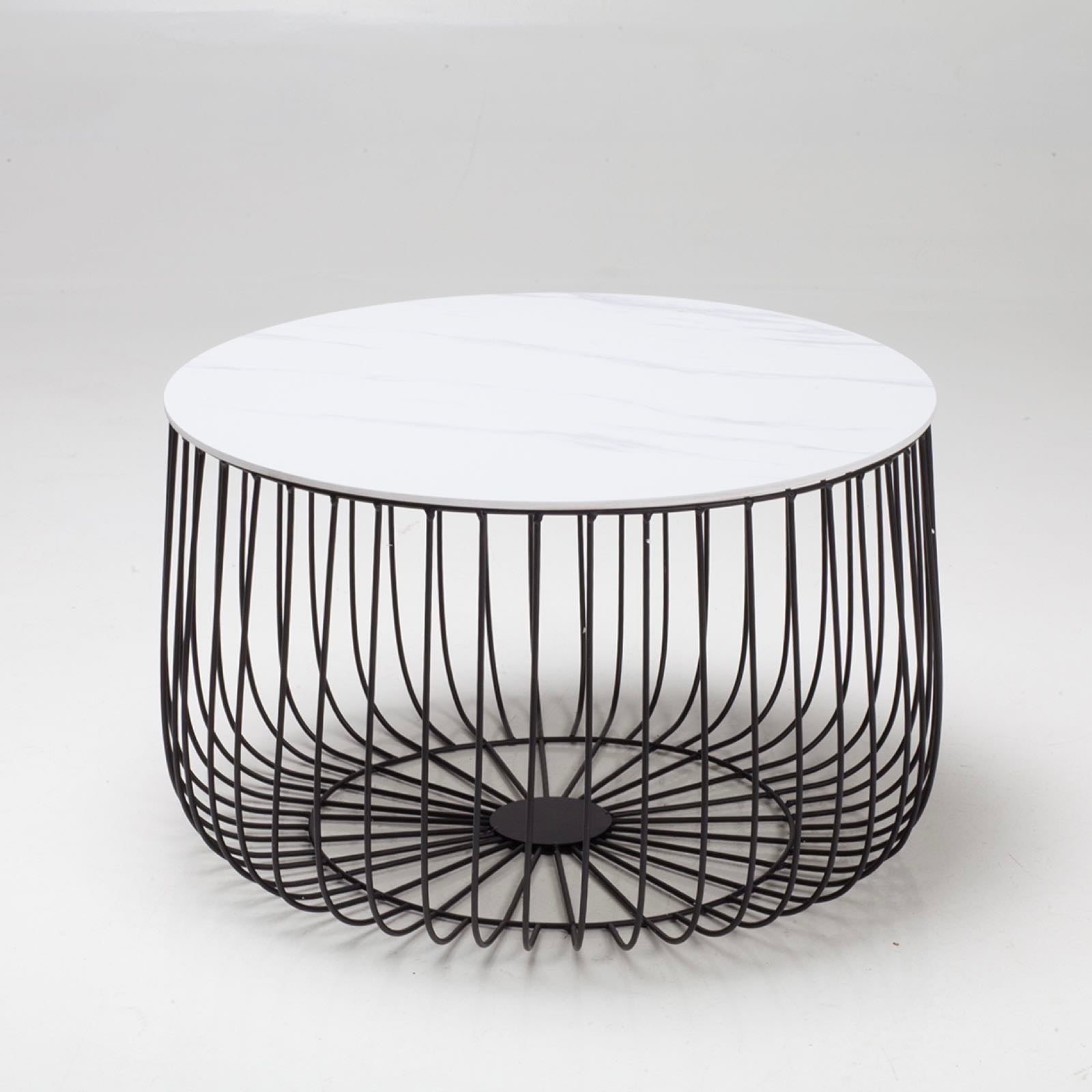 Enzo Marble & Black Coffee Table