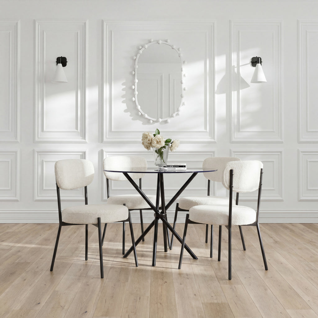 Casa Black Table with Smith Ivory Chairs