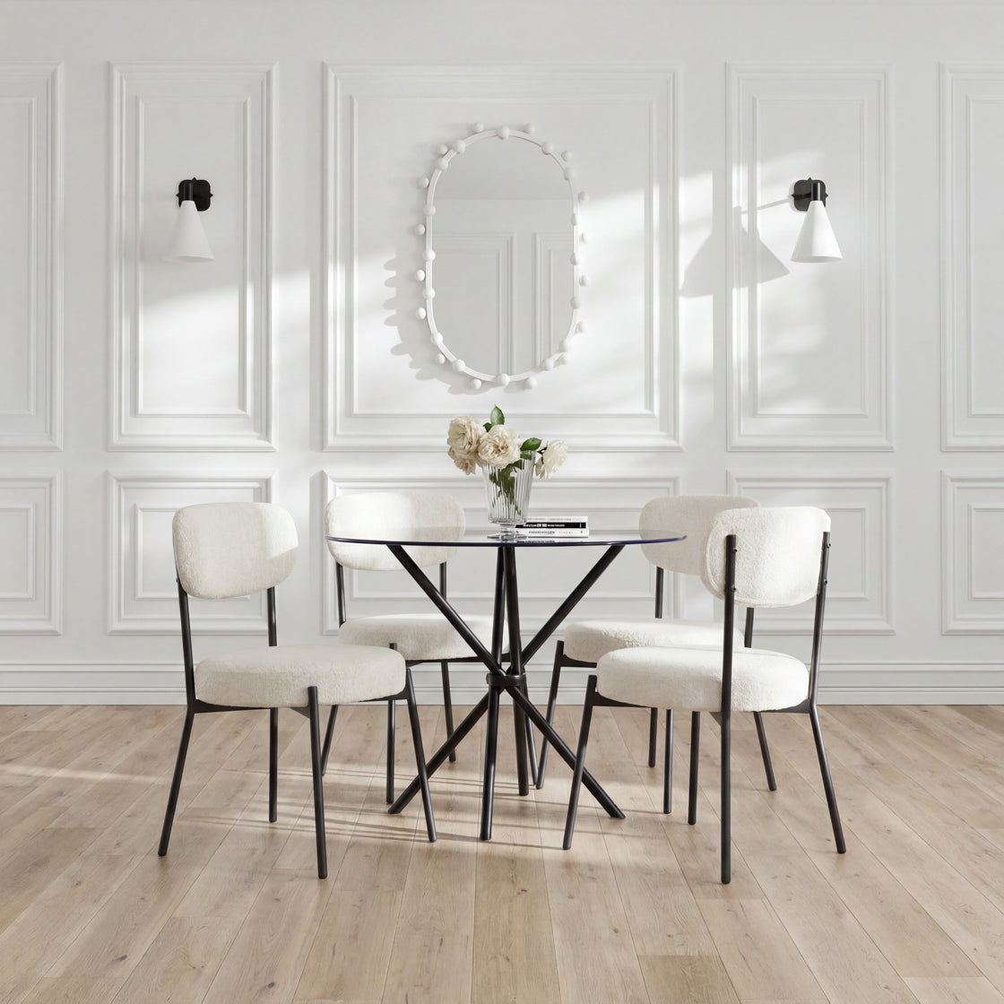 Casa Black Table with Smith Ivory Chairs