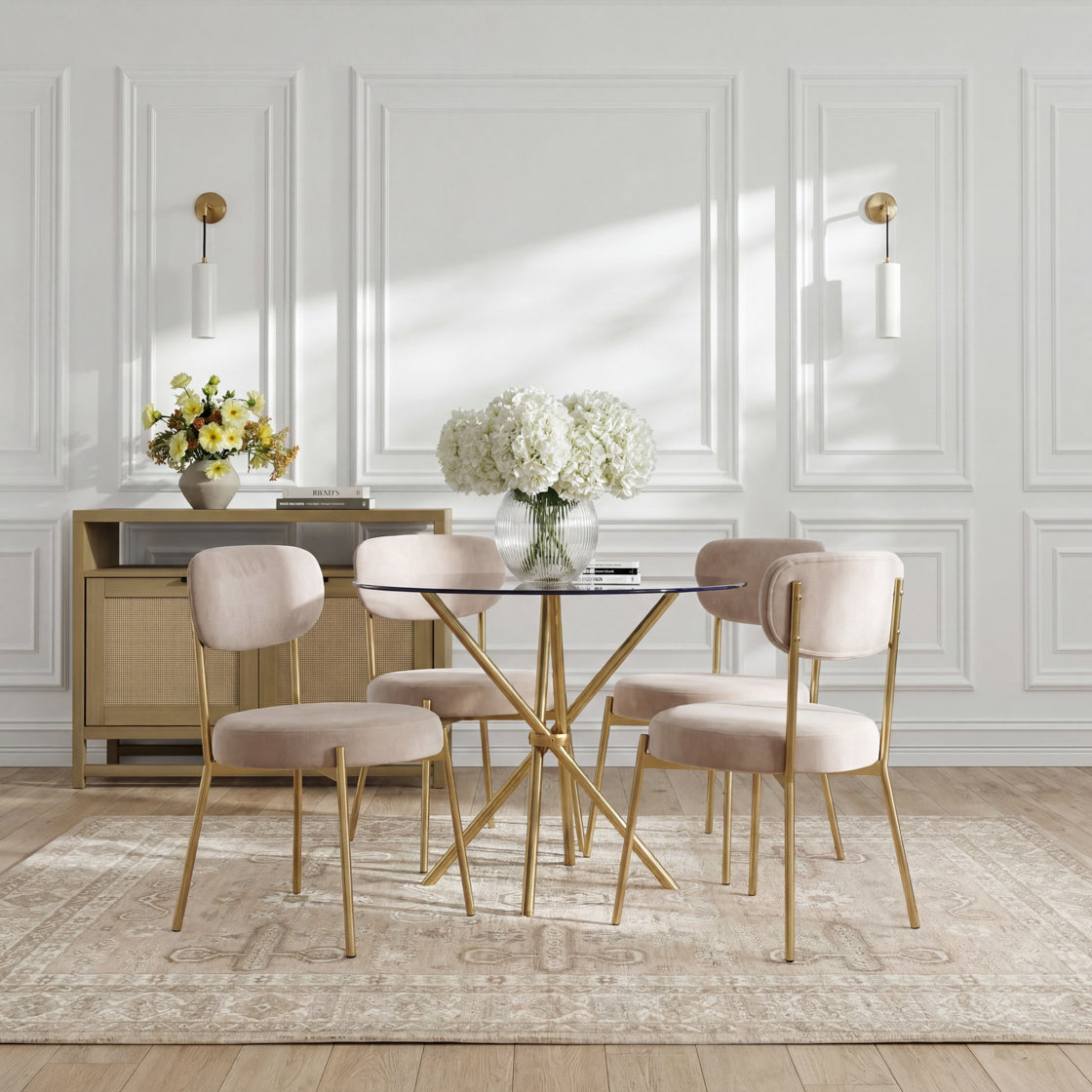 Casa Glass & Gold Dining Table