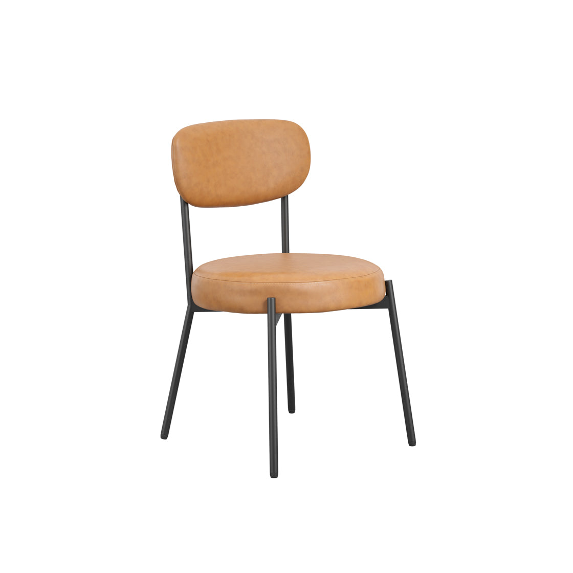 Casa Glass and Black Dining Table 4 Smith Caramel Chairs