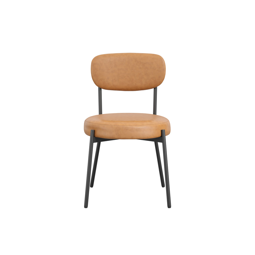 Casa Glass and Black Dining Table 4 Smith Caramel Chairs